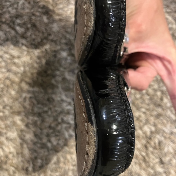 Stuart Weitzman Shiny Black Flats with Silver Accent - Picture 6 of 10